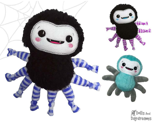 Easy Machine Embroidery Spider In The Hoop toy Pattern by Dolls And Daydreams
