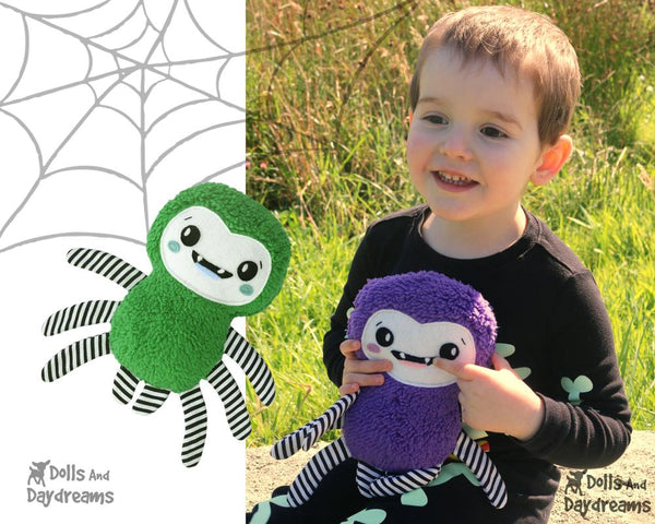 Spider softie Sewing Pattern by Dolls And Daydreams Easy Fun DIY kids toy