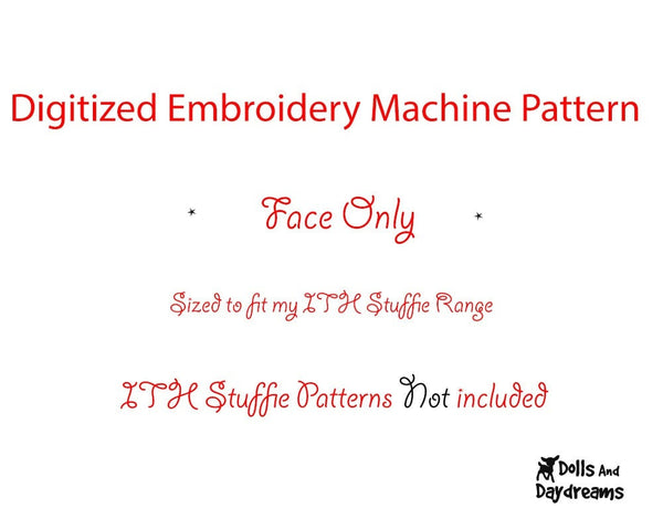Machine Embroidery Yetie Face - Dolls And Daydreams - 2