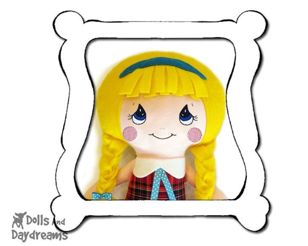 Hand Embroidery Or Painting Cutie Pie Doll Face Pattern - Dolls And Daydreams - 1
