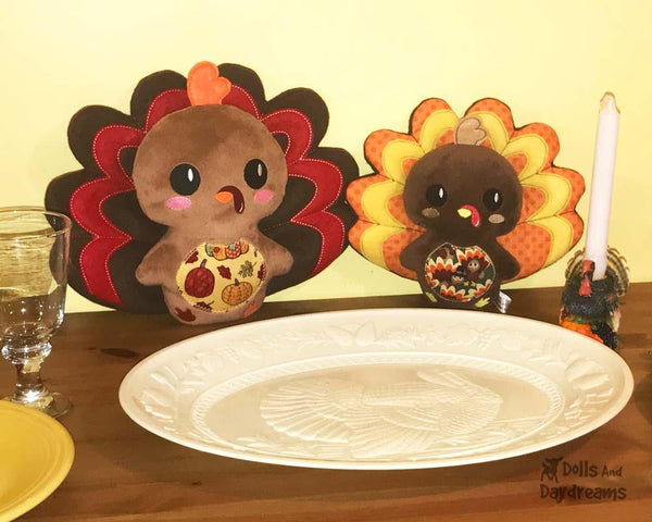 Machine Embroidery ITH Thanksgiving Turkey Pattern by Dolls And Daydreams