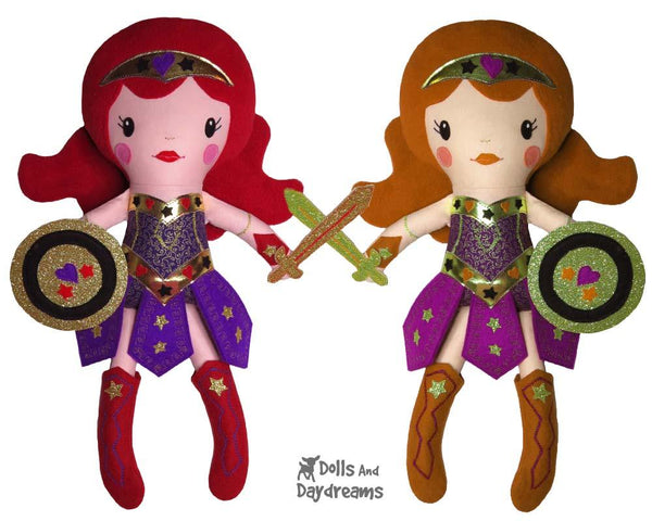 Warrior Princess Doll Girl Superhero Sewing Pattern by Dolls And Daydreams