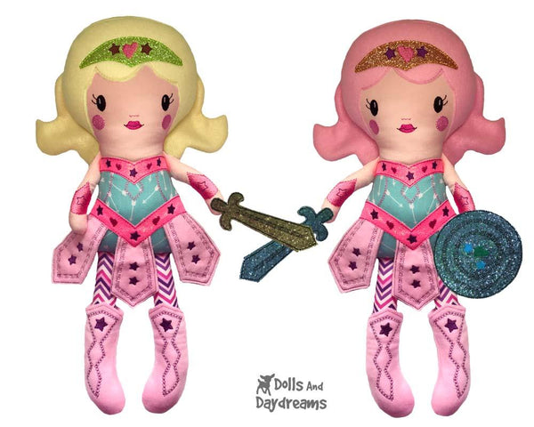ITH Machine Embroidery Warrior Princess Doll Pattern by Dolls And Daydreams