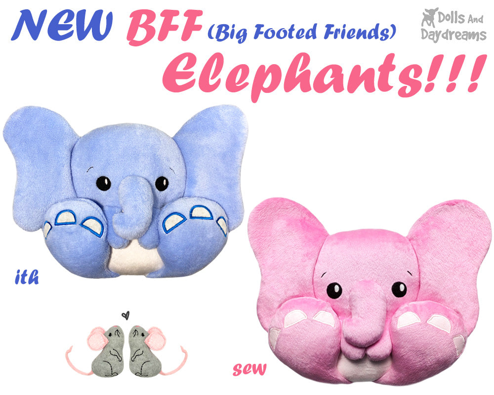 NEW BFF Elephant Sewing and Machine Embroidery Pattern Out Now!