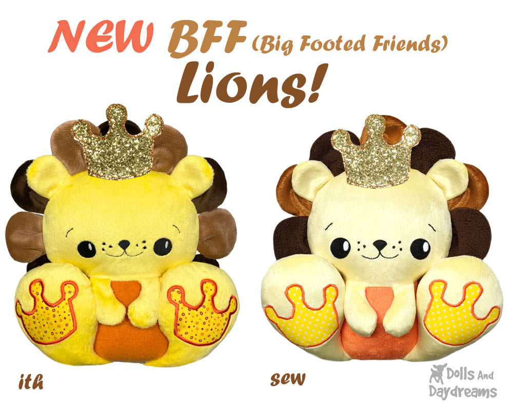 NEW BFF Lion Sewing and Machine Embroidery Pattern is Here!