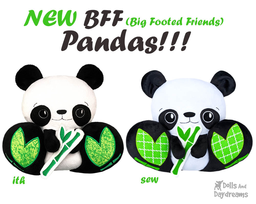 NEW BFF Panda Sewing and Machine Embroidery Pattern is Here!