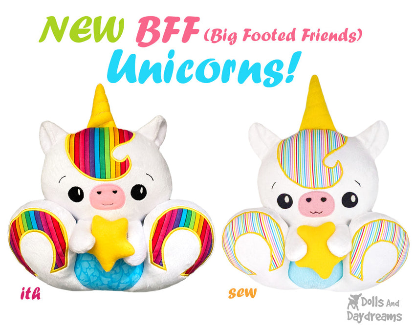 NEW BFF Unicorn Sewing and In The Hoop Pattern is here!