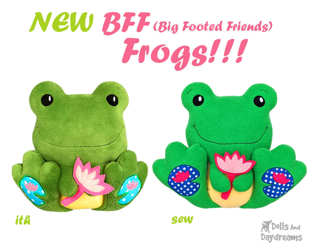 NEW BFF Frog Sewing and Machine Embroidery Pattern is Here!