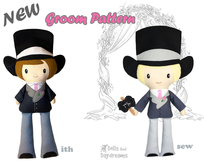 NEW Groom & Magician Doll Sewing and Machine Embroidery Pattern is here!