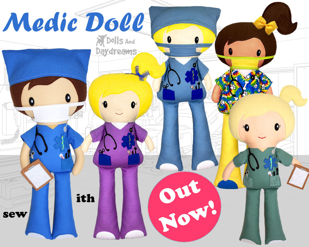 New Medic Doll Sewing & Machine Embroidery Pattern is here!