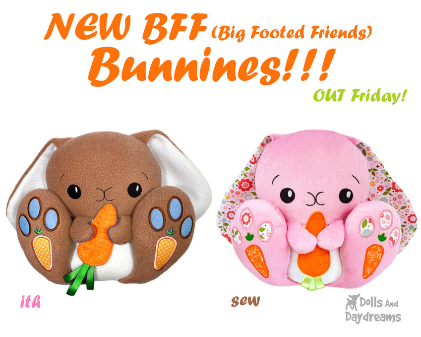 Meet the NEW BFF (Big Footed Friends) Bunny Rabbit Pattern!