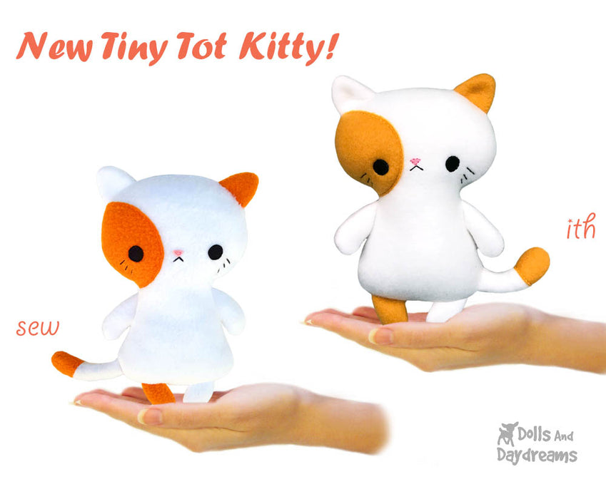 NEW Tiny Tot Kitty Softie Sewing and Machine Embroidery Pattern Out Now!