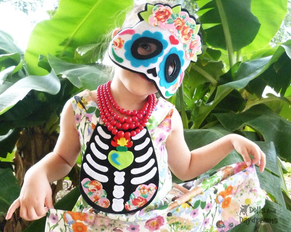 Sugar Skull Mask & Necklace Pattern - Dolls And Daydreams - 2