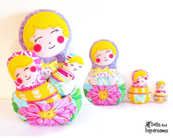 Babushka Sewing Pattern Set of 3 - Dolls And Daydreams - 2