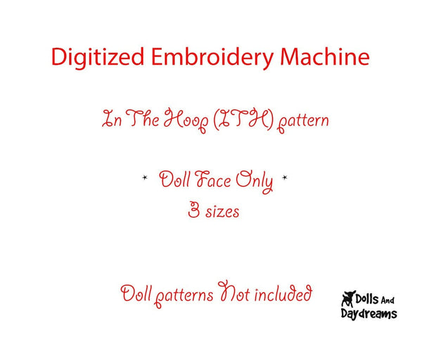 Machine Embroidery Babushka Doll Face Pattern - Dolls And Daydreams - 2