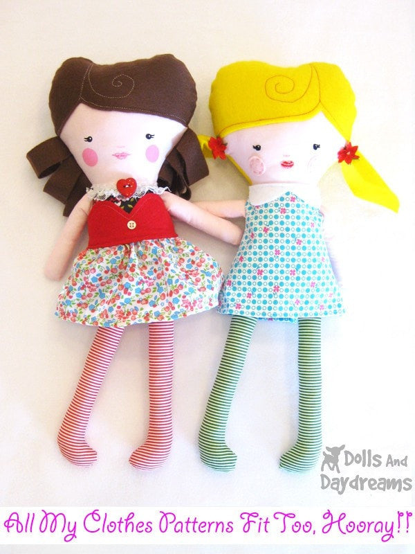 Easy Girl Doll Sewing Pattern - Dolls And Daydreams - 4