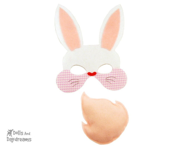 Bunny Mask & Tail Pattern - Dolls And Daydreams - 3