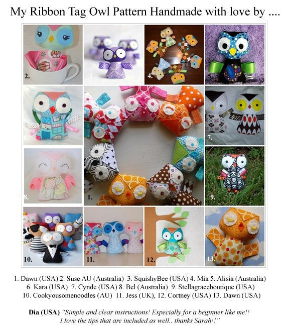 Baby Owl Ribbon Tag Sewing Pattern - Dolls And Daydreams - 6