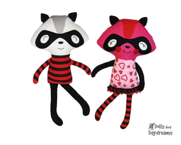 Raccoon Love Bandit Sewing Pattern - Dolls And Daydreams - 1