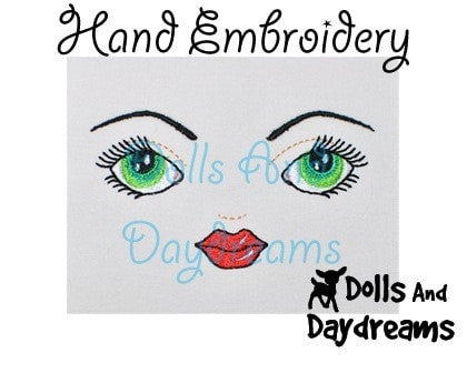 Hand Embroidery or Painting Art Doll Face Pattern - Dolls And Daydreams - 3