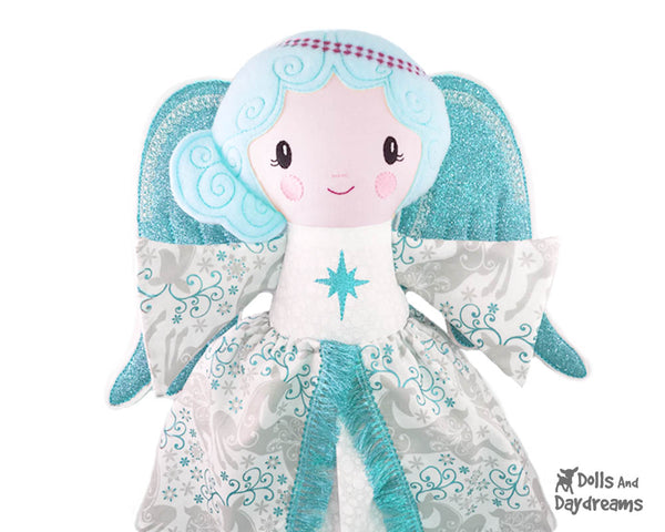 ITH Machine Embroidery Guardian Angel Pattern Christmas tree topper cloth doll In the hoop diy toy by Dolls And Daydreams