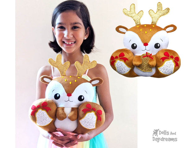 BFF Big Footed Friends Reindeer Sewing Pattern DIY Cute Kawaii Plush Toy PDF by Dolls And Daydreams