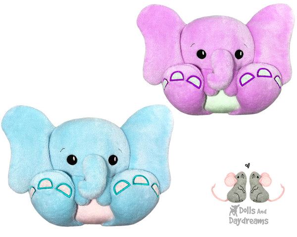 BFF Big Feet Friends In The Hoop Machine Embroidery Elephant DIY Kawaii Cute ITH Cute Plush Soft Toy Dumbo Stuffie by Dolls And Daydreams