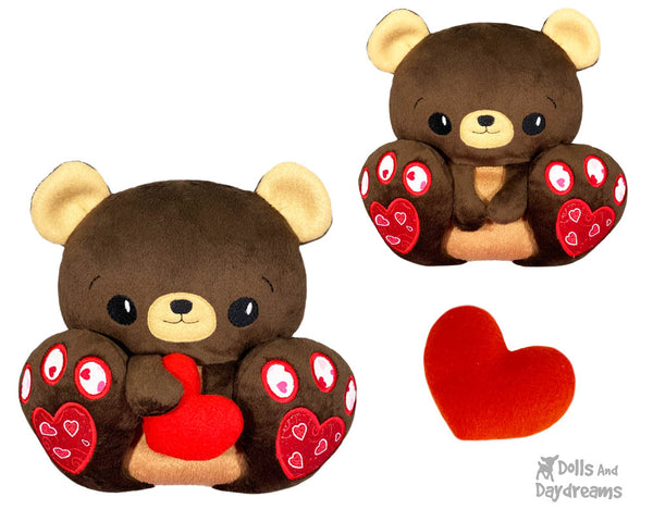  In The Hoop Machine Embroidery Teddy Bear Pattern DIY Kawaii Cute ITH Cute Plush Toy by Dolls And Daydreams