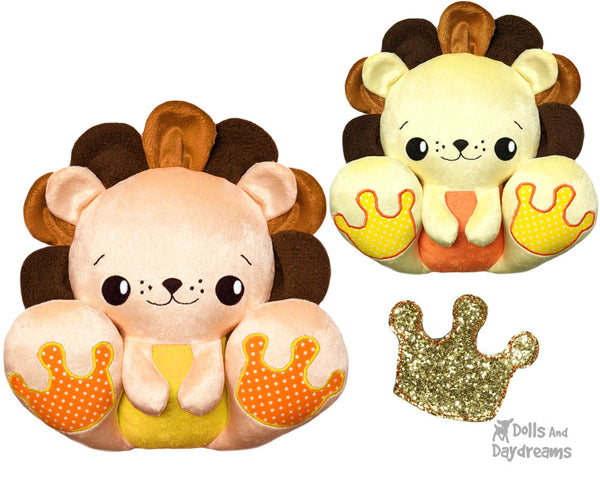 BFF Big Footed Friends Lion King PDF Sewing pattern DIY Kawaii Cute Cute Plush Teddy Toy by Dolls And Daydreams