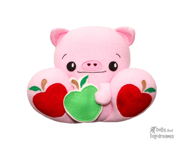 BFF Big Footed Friends Piggy Pig PDF Sewing Pattern DIY Kawaii Cute Plush Toy by Dolls And Daydreams