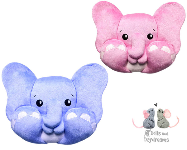 BFF Big Foot Friends Elephant PDF Sewing pattern DIY Kawaii Cute Cute Plush Toy by Dolls And Daydreams