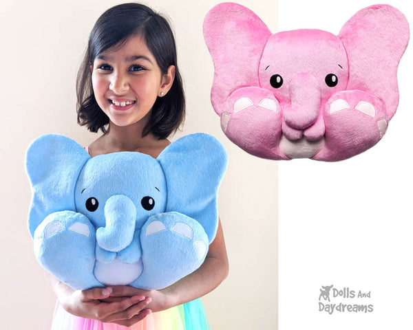 BFF Big Foot Friends Elephant PDF Sewing pattern DIY Kawaii Cute Soft Toy Dumbo Ellie Plush by Dolls And Daydreams