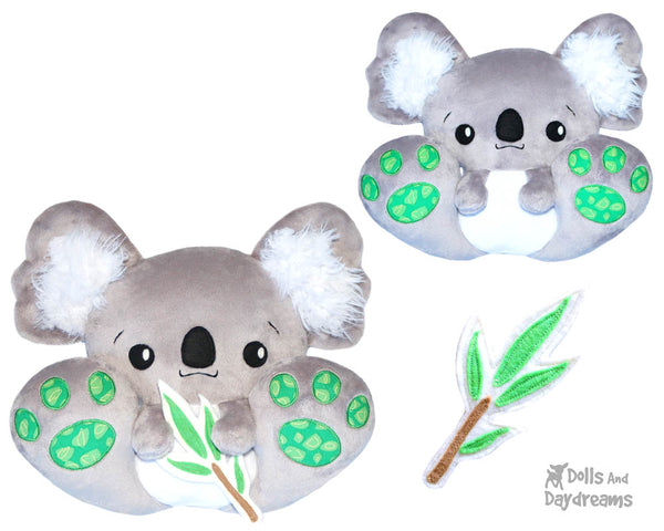 BFF Big Footed Friends Koala PDF Sewing pattern DIY Kawaii Cute Aussie handmade Plush Teddy Toy by Dolls And Daydreams