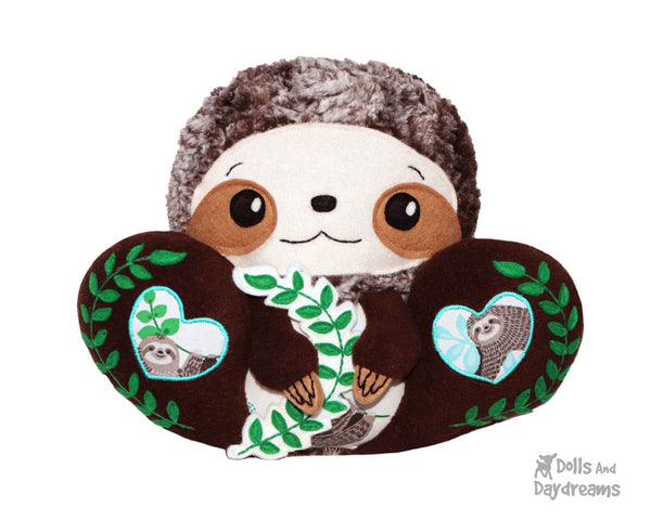 BFF Big Footed Friends Sloth PDF Sewing Pattern DIY Kawaii Cute Plush Toy Softie by Dolls And Daydreams
