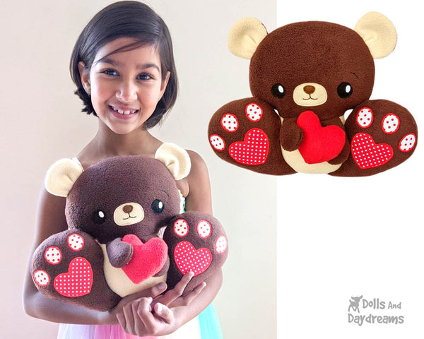Teddy Bear Sewing Pattern DIY Kawaii Cute ITH Cute Plush Toy by Dolls And Daydreams