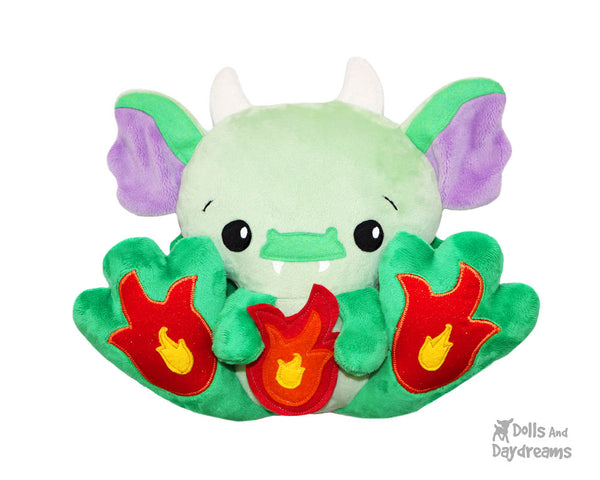 BFF Big Footed Friend Dragon Sewing Pattern DIY Kawaii Cute ITH Cute Plush Toy by Dolls And Daydreams