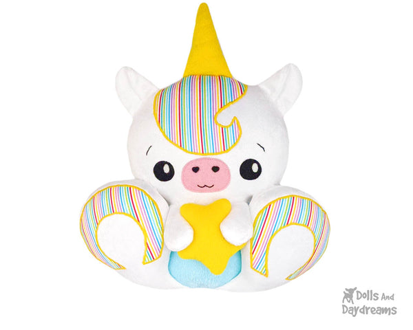 BFF Big Footed Friends Unicorn Sewing Pattern DIY Kawaii Cute Plush Toy PDF by Dolls And Daydreams