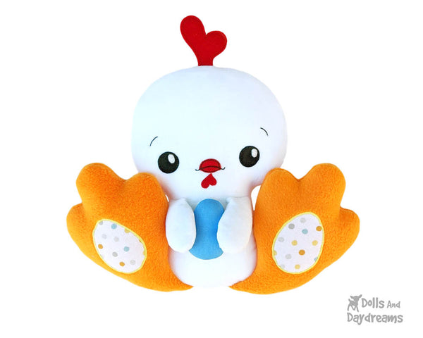 BFF Big Footed Friends Chick Hen Sewing Pattern DIY childrens Chicken Plush toy by Dolls And Daydreams