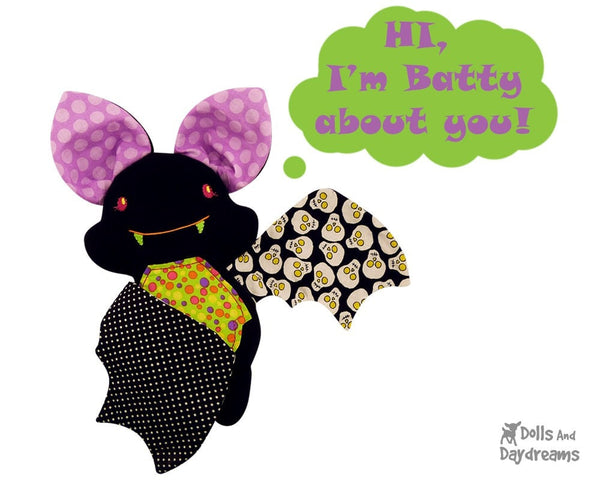 Embroidery Machine Bat Pattern - Dolls And Daydreams - 3