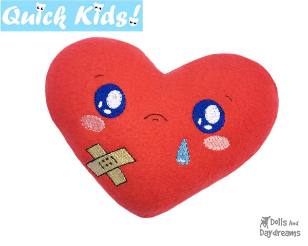 ITH Quick Kids Booboo Heart Pattern Soft Hot and Cold Pack by Dolls And Daydreams machine embroidery diy for kids injuries  