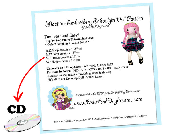ITH Schoolgirl Doll Pattern - Compact Disc