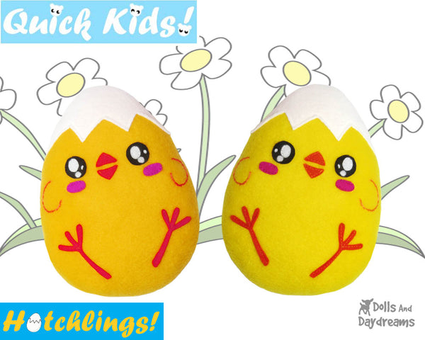 Quick Kids Chick Egg Head Hatchling Easter Egg Softie Sewing Pattern Plush Toy by Dolls And Daydreams