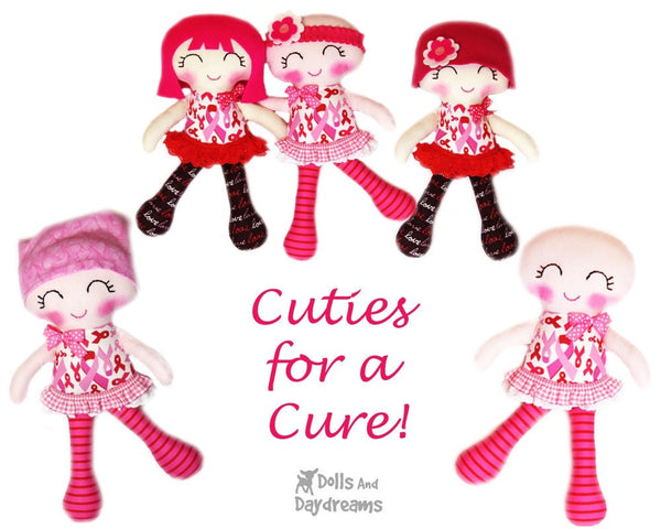 Chemotherapy Doll Sewing Pattern - Cuties for a Cure - Dolls And Daydreams - 4