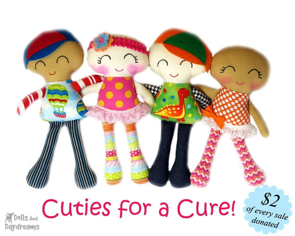 Breast Cancer Doll Sewing Pattern - Cuties for a Cure - Dolls And Daydreams - 3