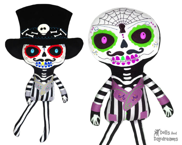 Day of the Dead Boy Sewing Pattern by Dolls And Daydreams fabric doll diy tutorial 