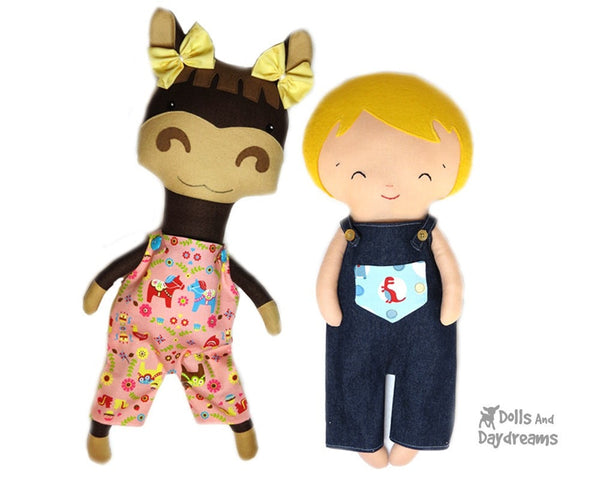 Dungarees & Overall Shorts Double Pack Sewing Pattern - Dolls And Daydreams - 2