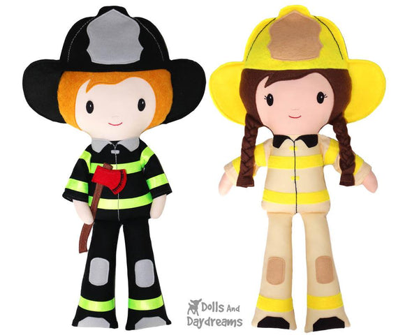 Firefighter Cloth Doll Sewing Pattern  Fireman by dolls and daydreams