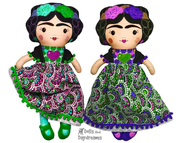 ITH Machine Embroidery Mexican Folk Art Doll Pattern by Dolls And Daydreams