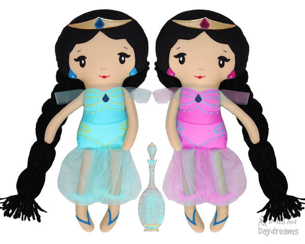 Genie Princess Jasmine rag doll Sewing Pattern by dolls and daydreams diy toy
