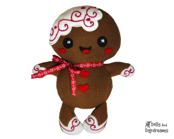 Gingerbread Christmas Pud Sewing Pattern - Dolls And Daydreams - 4